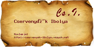 Cservenyák Ibolya névjegykártya